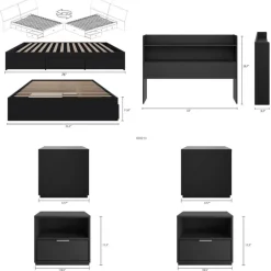 Nexera Full Bedroom Set with Storage (54") - 4pcs -