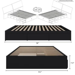 Nexera Full 3-Drawer Storage Bed (54