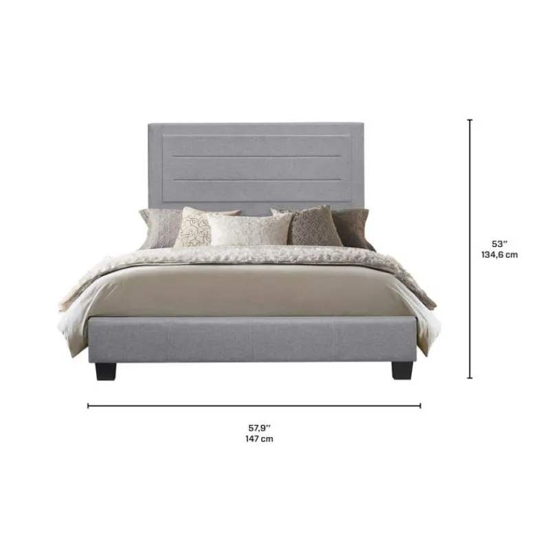Full Linen Bed with Headboard (54")