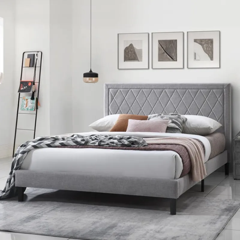 Full Linen Bed with Headboard (54")