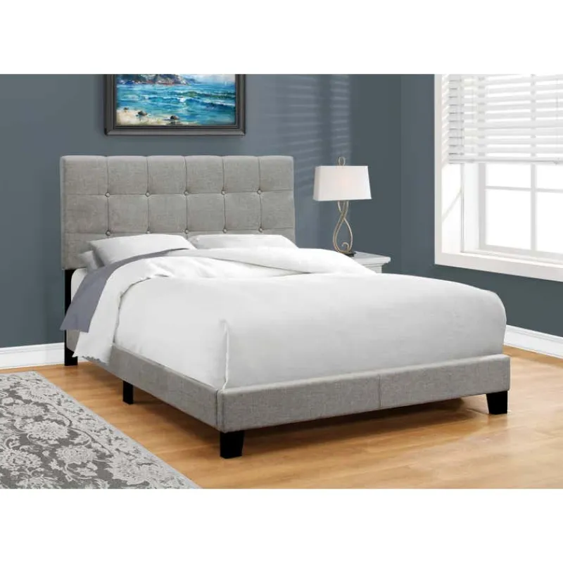 Monarch Full Linen Bed with Headboard (54") -