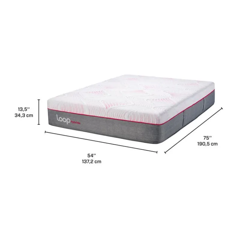 LOOP Full Medium-Firm Hybrid Mattress-in-a-Box - 54"