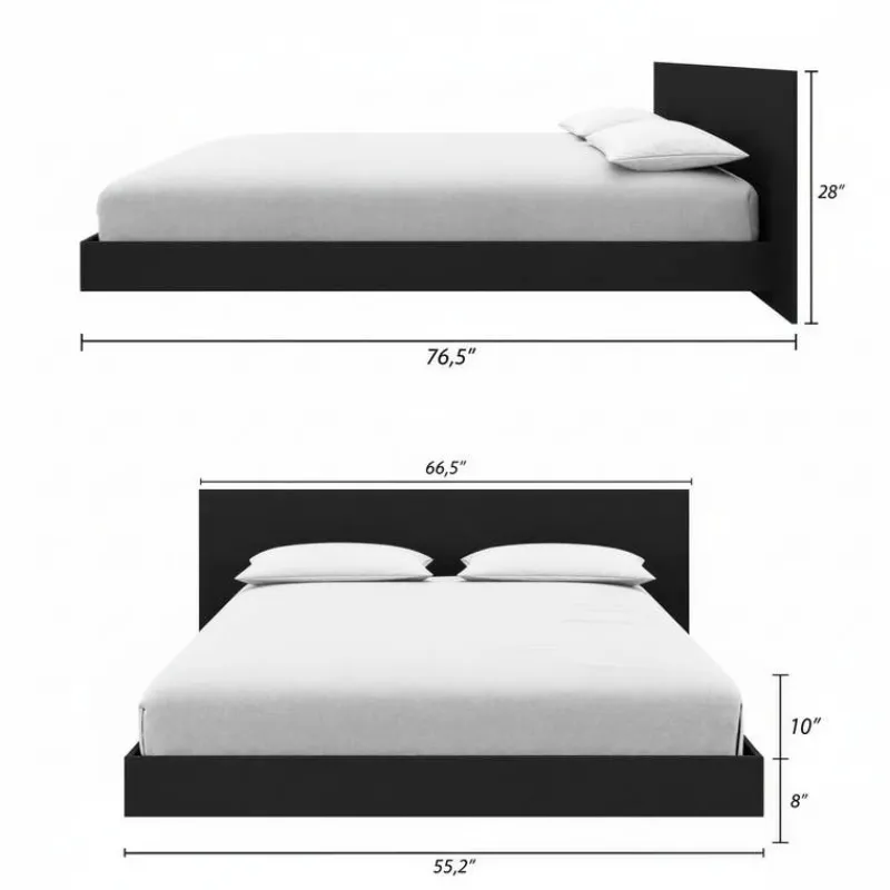 Nexera Full Platform Bed with Headboard (54") -