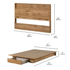 Meubles South Shore Full/Queen Bed with 1-Drawer Storage and Headboard (54"/60") - South Shore