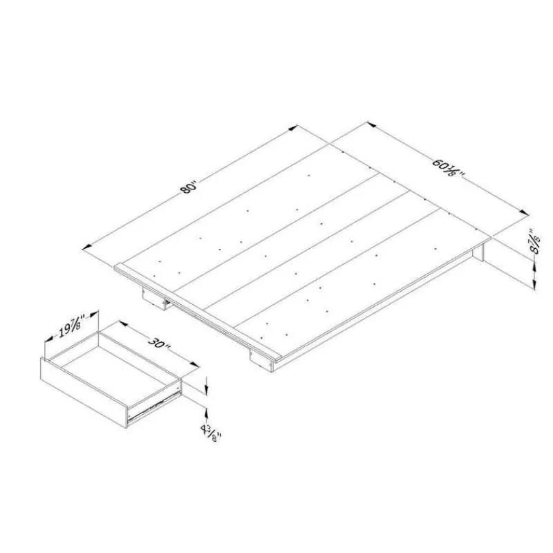 Meubles South Shore Full/Queen Platform Bed (54/60'') - South Shore