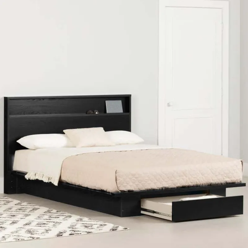 Meubles South Shore Full/Queen Platform Bed with Headboard (54"/60") - South Shore