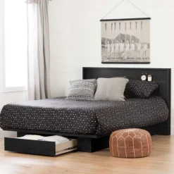 Meubles South Shore Full/Queen Platform Bed with 1-Drawer Storage (54