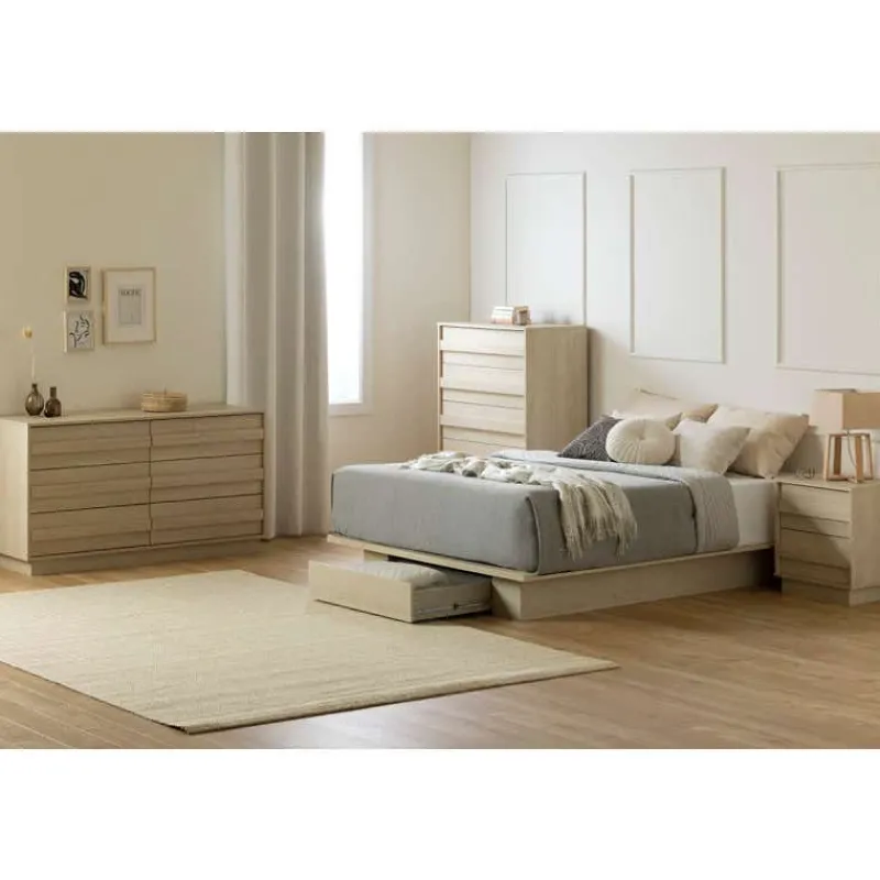 Meubles South Shore Full/Queen Platform Bed with 1-Drawer Storage (54"/60") - South Shore