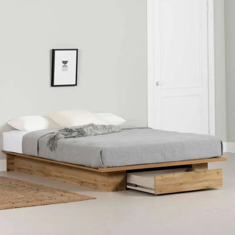 Meubles South Shore Full/Queen Platform Bed with 1-Drawer Storage (54"/60") - South Shore