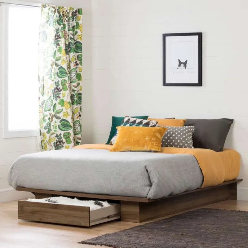 Meubles South Shore Full/Queen Platform Bed with 1-Drawer Storage (54"/60") - South Shore