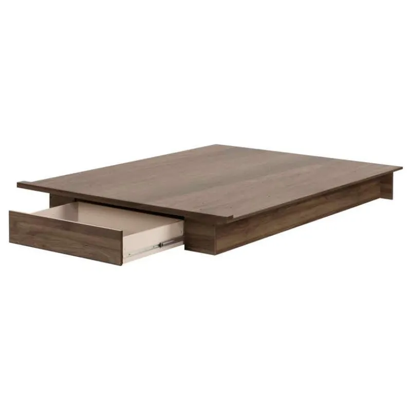 Meubles South Shore Full/Queen Platform Bed with 1-Drawer Storage (54"/60") - South Shore