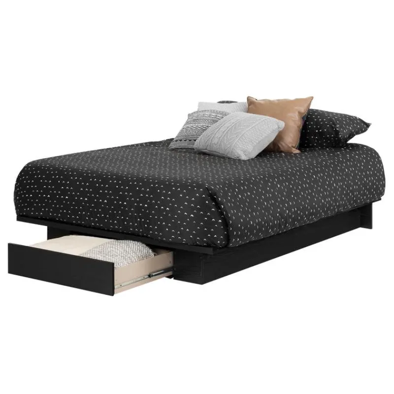 Meubles South Shore Full/Queen Platform Bed with 1-Drawer Storage (54"/60") - South Shore
