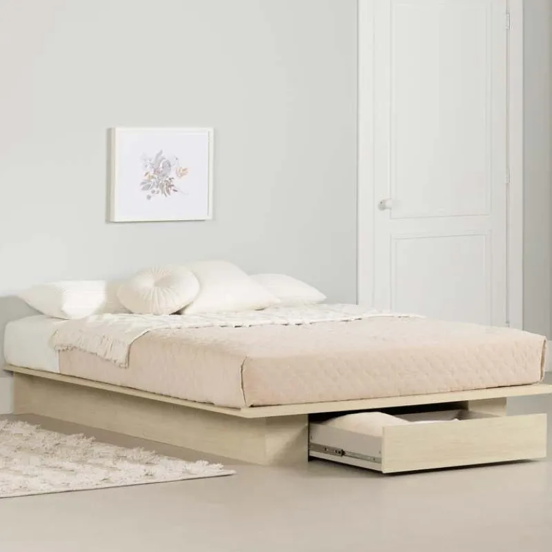 Meubles South Shore Full/Queen Platform Bed with 1-Drawer Storage (54"/60") - South Shore