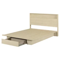 Meubles South Shore Full/Queen Platform Bed with 1-Drawer Storage and Headboard (54
