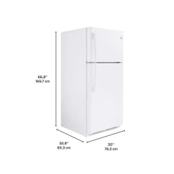 GE Appliances GE 18 Cu Ft 30 In Refrigerator Top Freezer - GTE18FTLKWW
