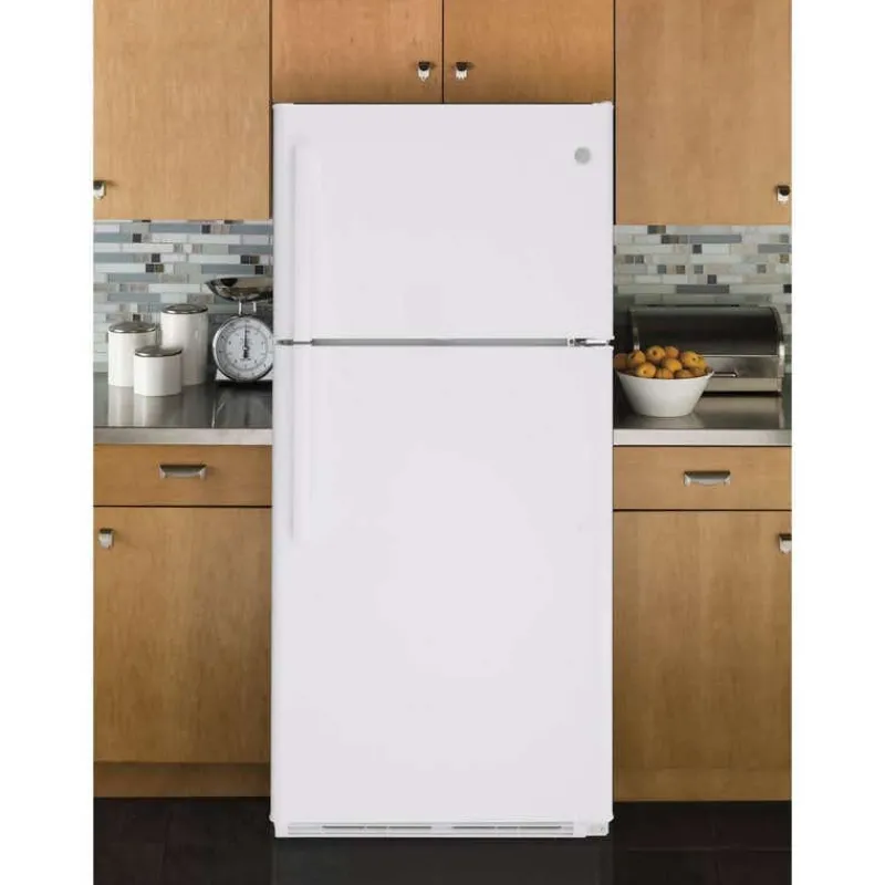 GE Appliances GE 18 Cu Ft 30 In Refrigerator Top Freezer - GTE18FTLKWW