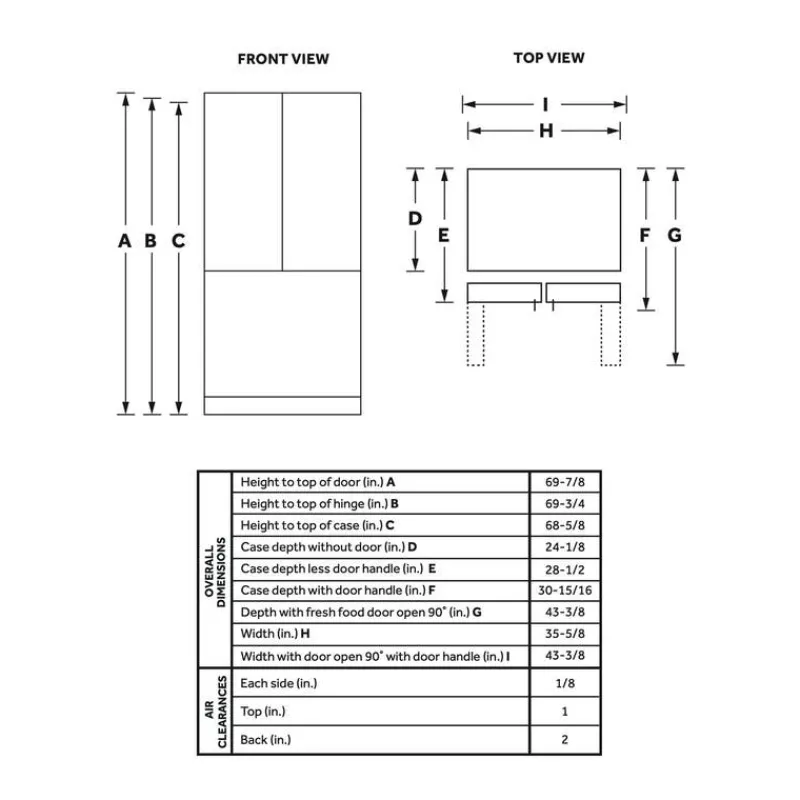 GE Appliances GE 21,9 Cu Ft 36 In Refrigerator Bottom Freezer, French door - GWE22JYMFS