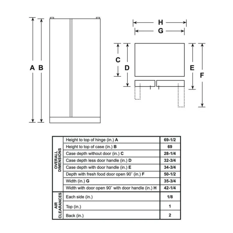 GE Appliances GE 25.1 Cu Ft 36 In Refrigerator Side by side - GSS25IYNFS