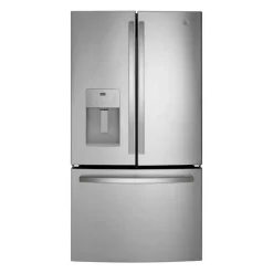 GE Appliances GE 25.6 Cu Ft 36 In Refrigerator Bottom Freezer, French door - GFE26JYMFS