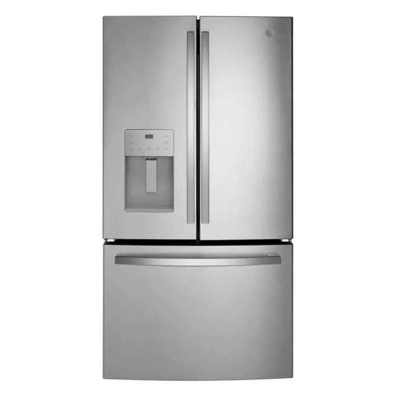 GE Appliances GE 25.6 Cu Ft 36 In Refrigerator Bottom Freezer, French door - GFE26JYMFS