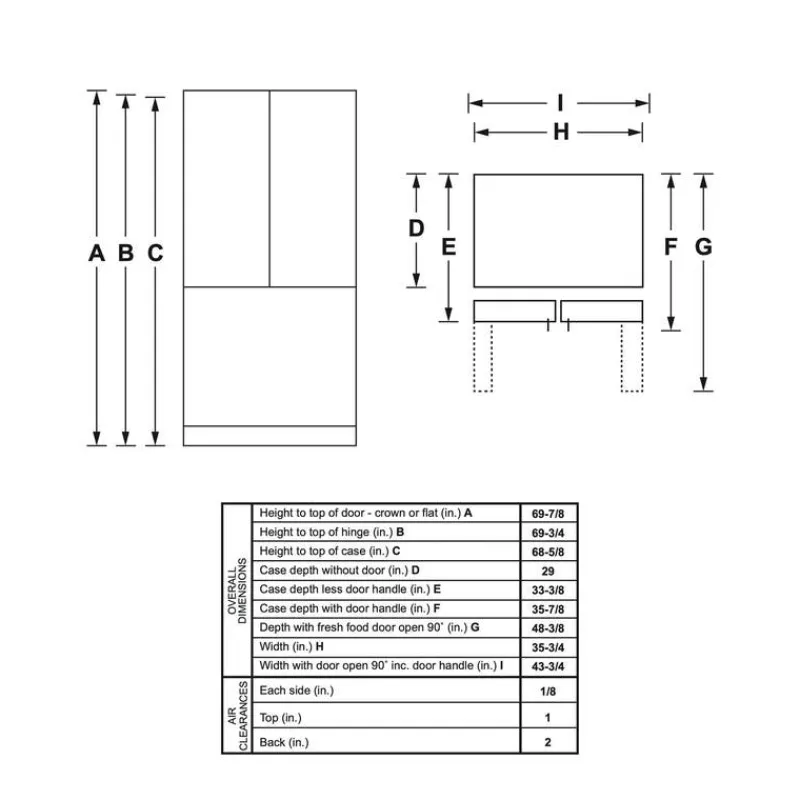 GE Appliances GE 25.6 Cu Ft 36 In Refrigerator Bottom Freezer, French door - GFE26JYMFS