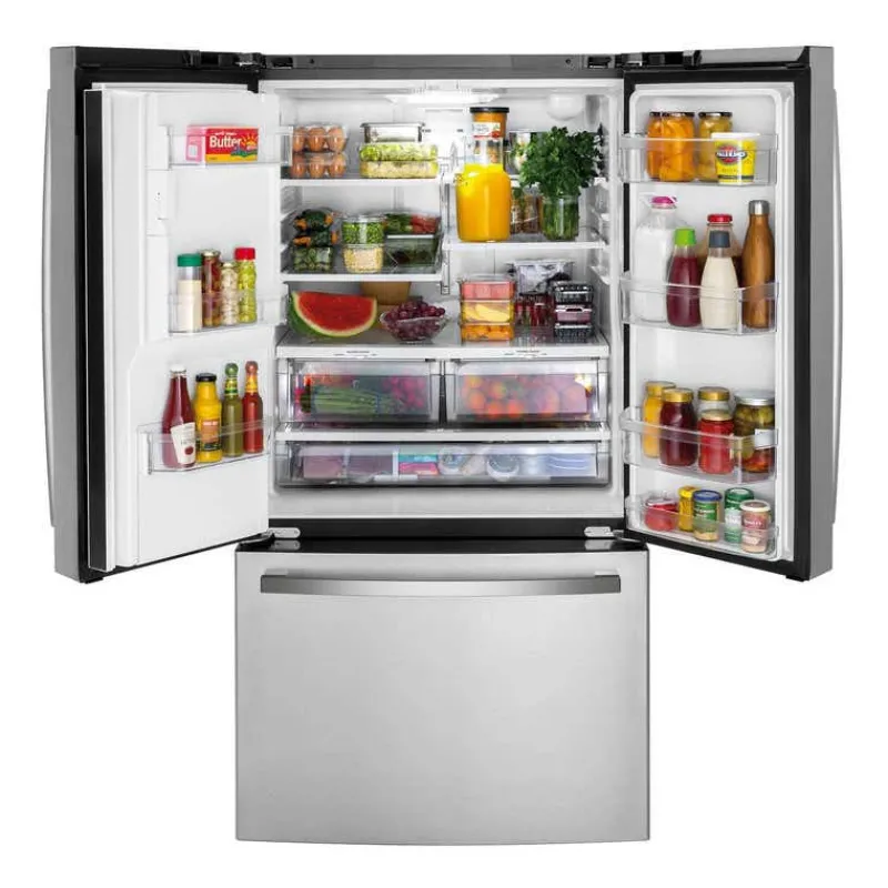 GE Appliances GE 25.6 Cu Ft 36 In Refrigerator Bottom Freezer, French door - GFE26JYMFS