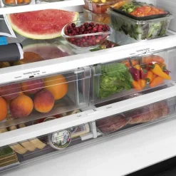 GE Appliances GE 27 Cu Ft 36 In Refrigerator Bottom Freezer, French door - GNE27JMMES