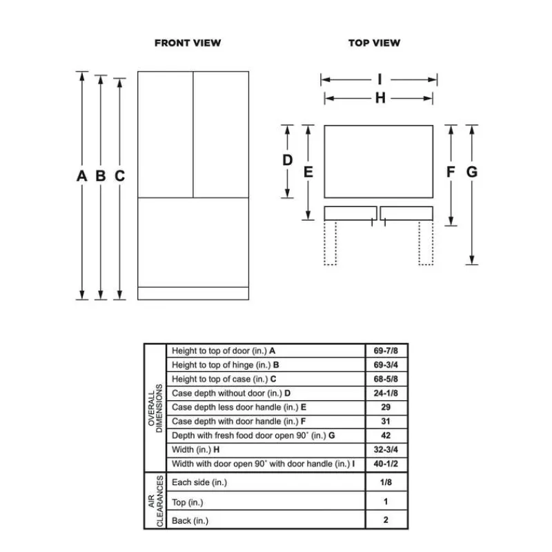 GE Appliances GE 18.6 Cu Ft 33 In Refrigerator Bottom Freezer, French door - GWE19JYLFS
