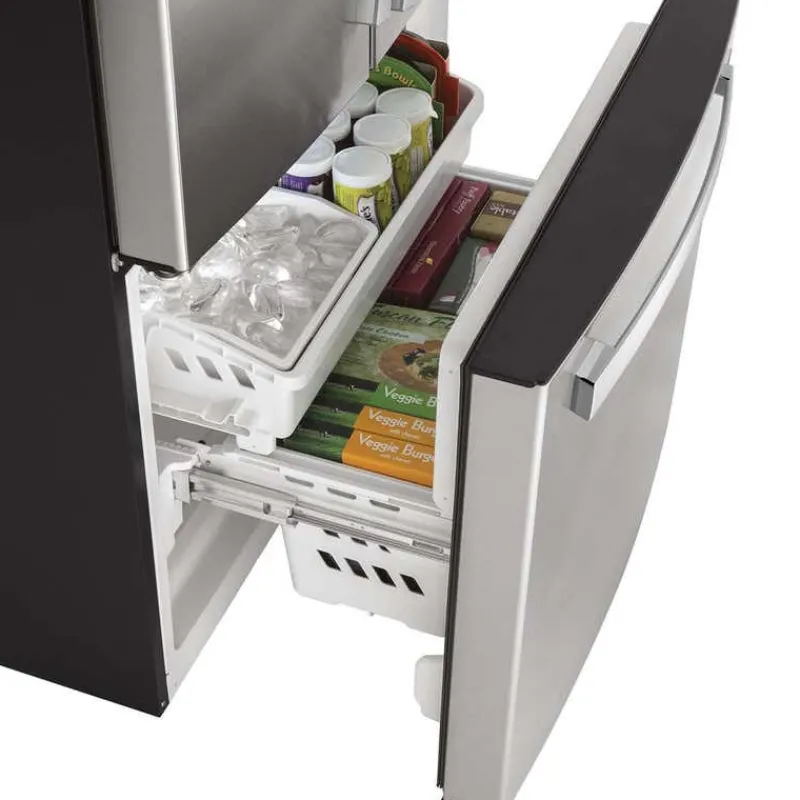 GE Appliances GE 18.6 Cu Ft 33 In Refrigerator Bottom Freezer, French door - GWE19JYLFS