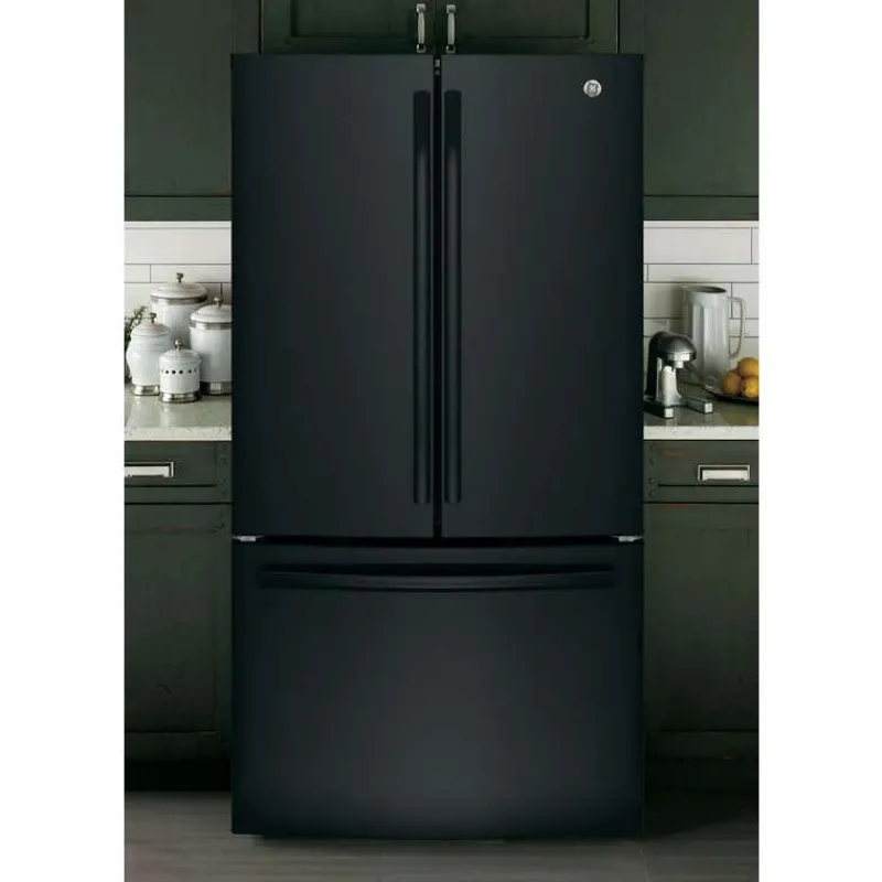 GE Appliances GE 26.7 Cu Ft 36 In Refrigerator Bottom Freezer, French door - GNE27JGMBB