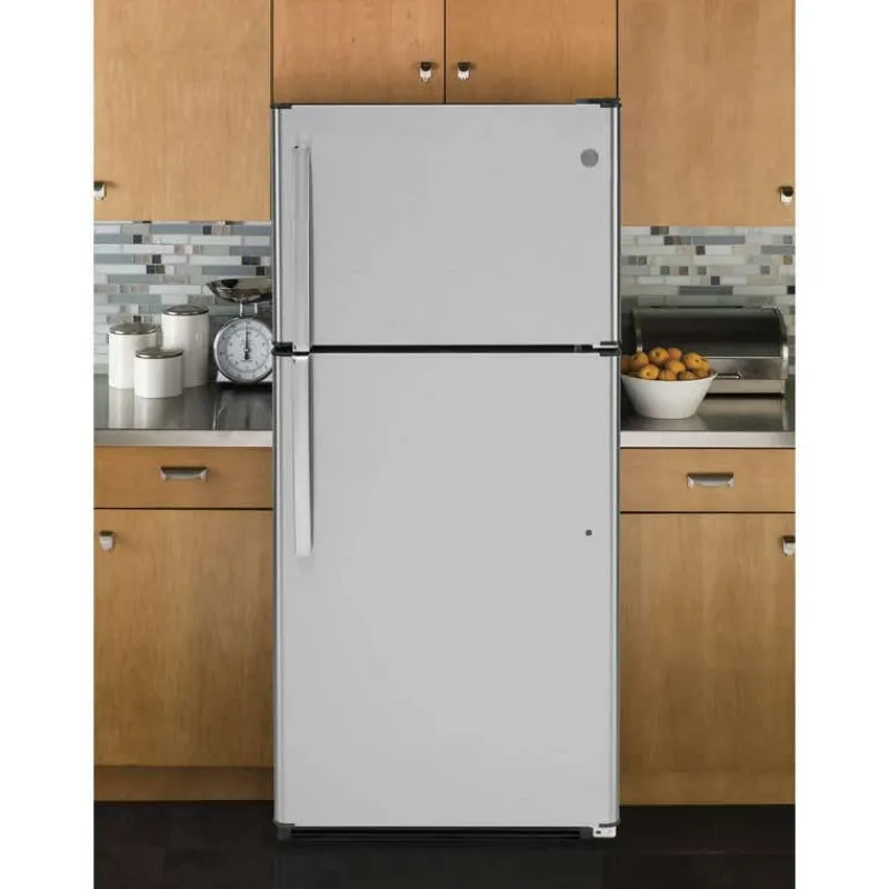 GE Appliances GE 18 Cu Ft 30 In Refrigerator Top Freezer - GTE18FSLKSS