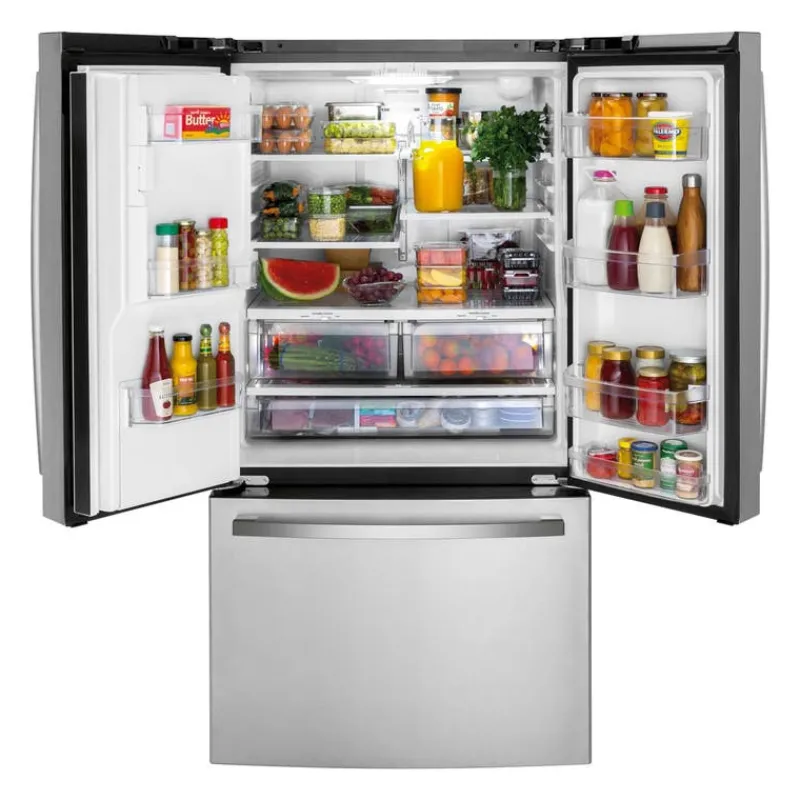 GE Appliances GE 20,6 Cu Ft 36 In Refrigerator Bottom Freezer, French door - GYE21JYMFS