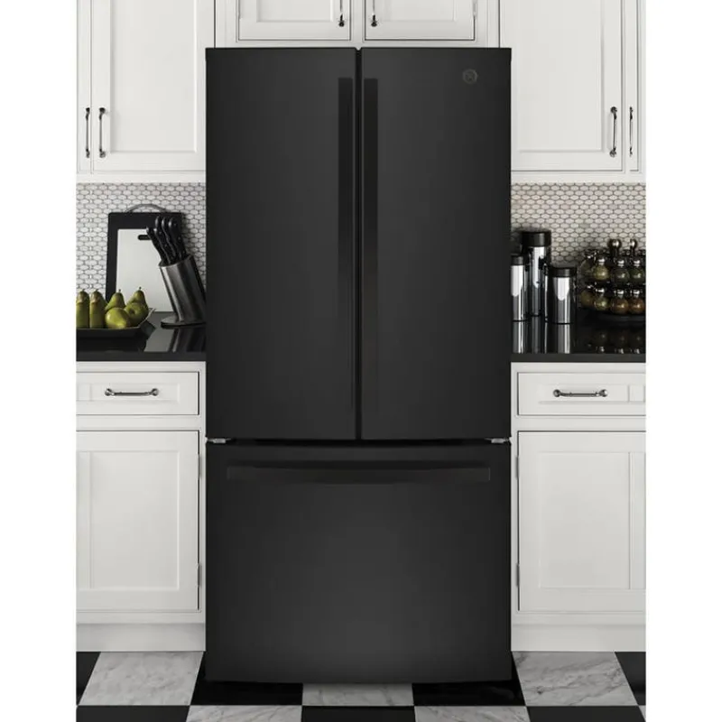 GE Appliances GE 18.6 Cu Ft 33 In Refrigerator Bottom Freezer - GWE19JGLBB