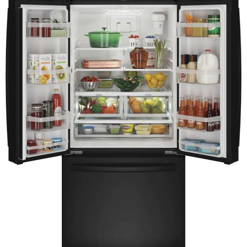 GE Appliances GE 18.6 Cu Ft 33 In Refrigerator Bottom Freezer - GWE19JGLBB