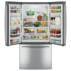 GE Appliances GE 24,7 Cu Ft 33 In Refrigerator Bottom Freezer, French door - GNE25JYKFS