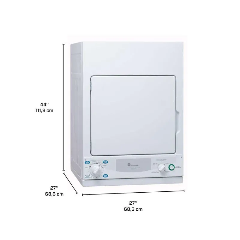 GE Appliances GE 3.6 Cu Ft Dryer Front-Load 24" - PCKS443EBWW