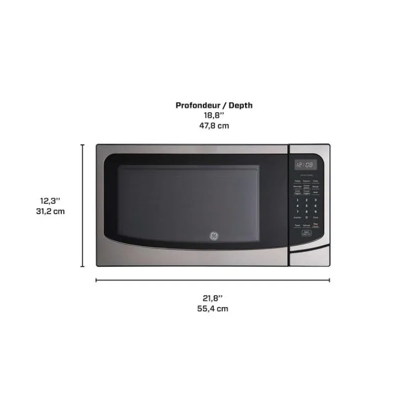 GE Appliances GE 1.6 Cu Ft Microwave 21.75" JEB2167RMSS