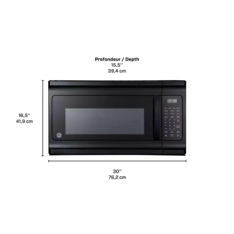 GE Appliances GE 1.6 Cu Ft Microwave/Hood, , 300 - JVM2160DMBB