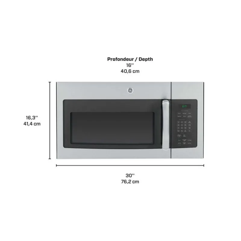 GE Appliances GE 1.6 Cu Ft Microwave/Hood, , 300 - JVM1635SFC