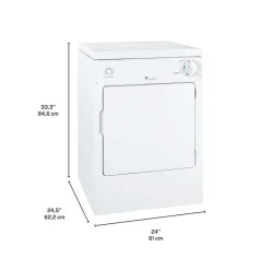 GE Appliances GE 3.6 Cu Ft Portable Dryer Front-Load 24" - PSKP333EBWW