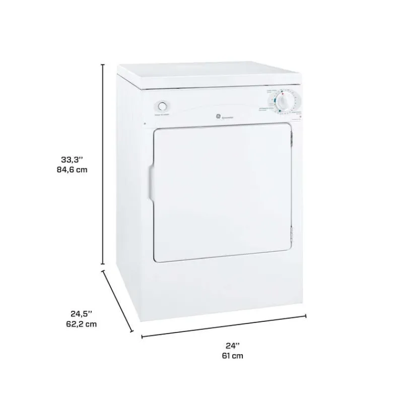 GE Appliances GE 3.6 Cu Ft Portable Dryer Front-Load 24" - PSKP333EBWW