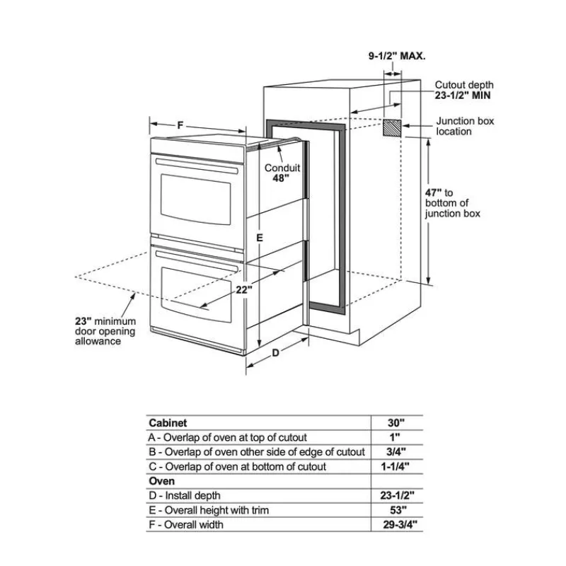 GE Appliances GE 30 In Built-In Double Wall Oven 29.75" Electric - PTD7000SNSS