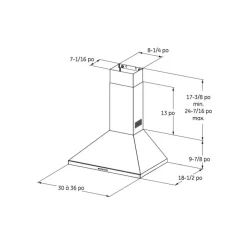 GE Appliances GE Hood Wall Mount 30" , 350 CFM - JVW5301EJESC
