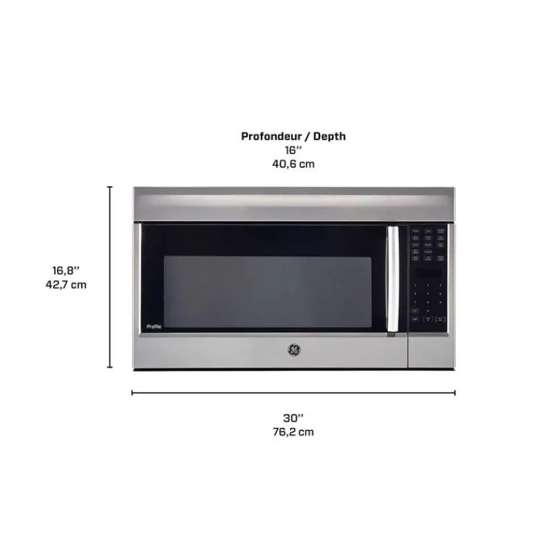 GE Profile 1.8 Cu Ft Microwave/Hood, , 400 - PVM1899SJC