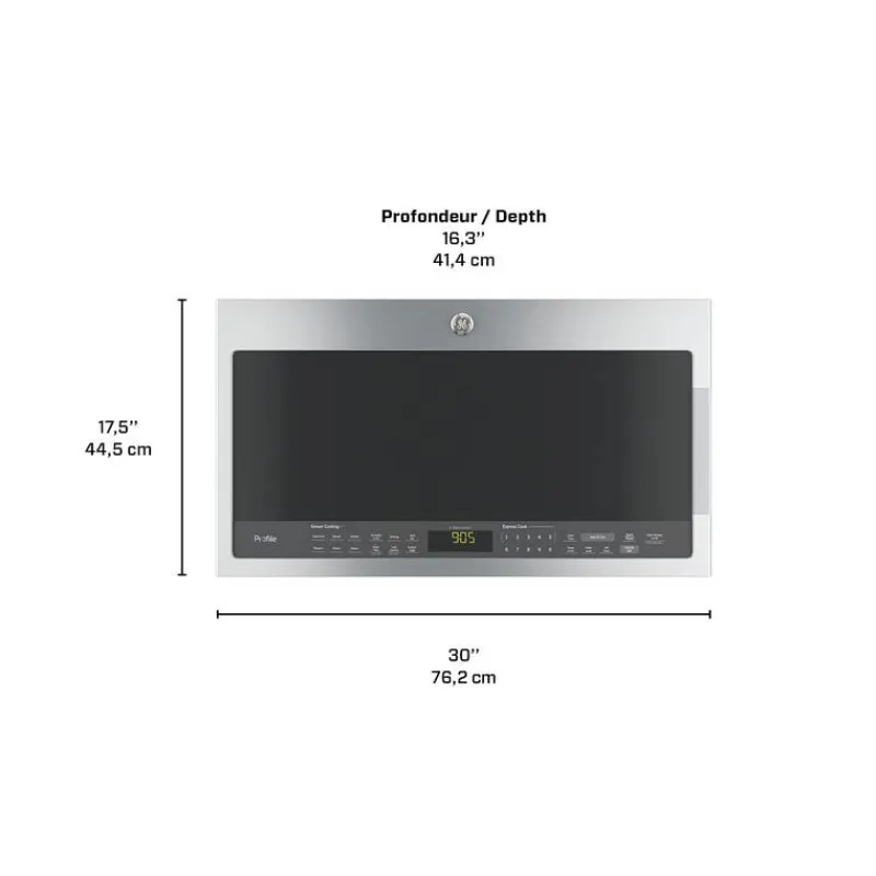 GE Profile 2.1 Cu Ft Microwave/Hood, , 400 - PVM2188SJC