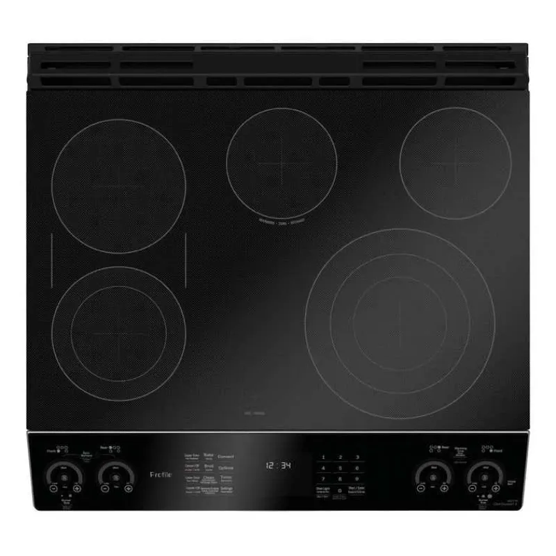 GE Profile 30 In Double Slide-In Range 30" Electric Glass-Ceramic - PCS980YMFS