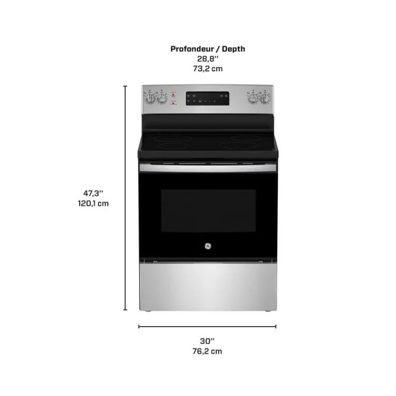 GE Appliances GE Range 30" Electric Glass-Ceramic - JCB630SVSS