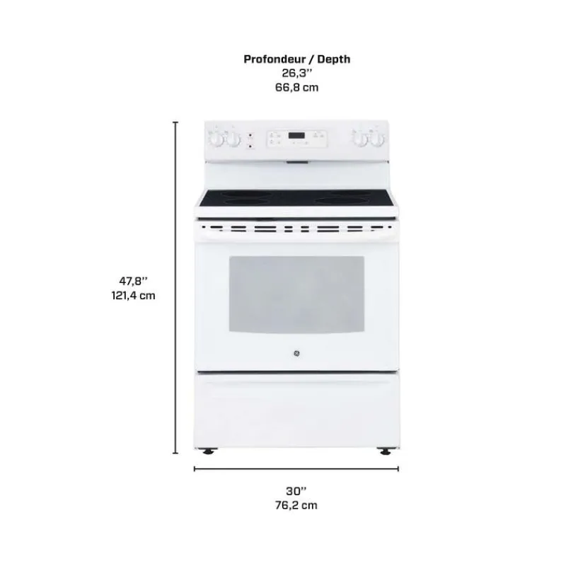 GE Appliances GE Range 30" Electric Glass-Ceramic - JCBS630DKWW