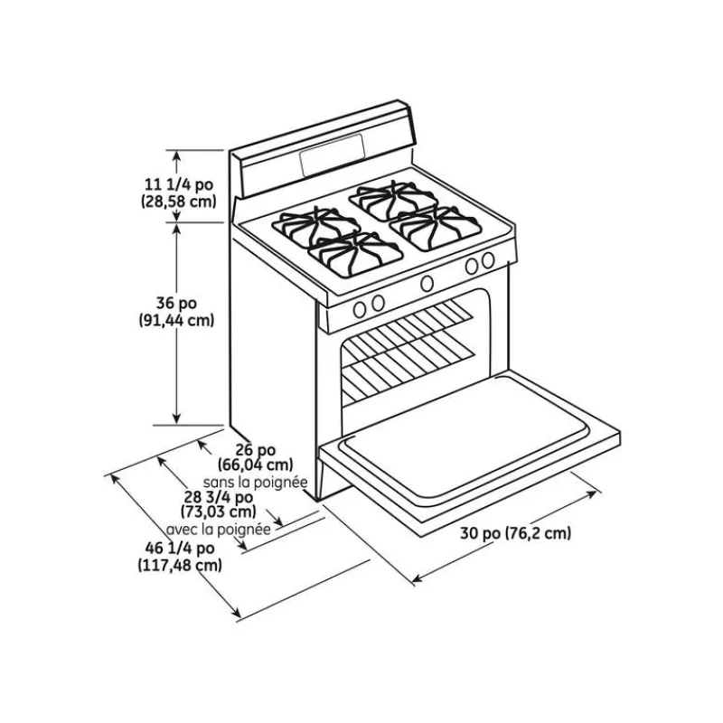 GE Appliances GE Range 30" Gaz Gas - JCGBS60DEKWW