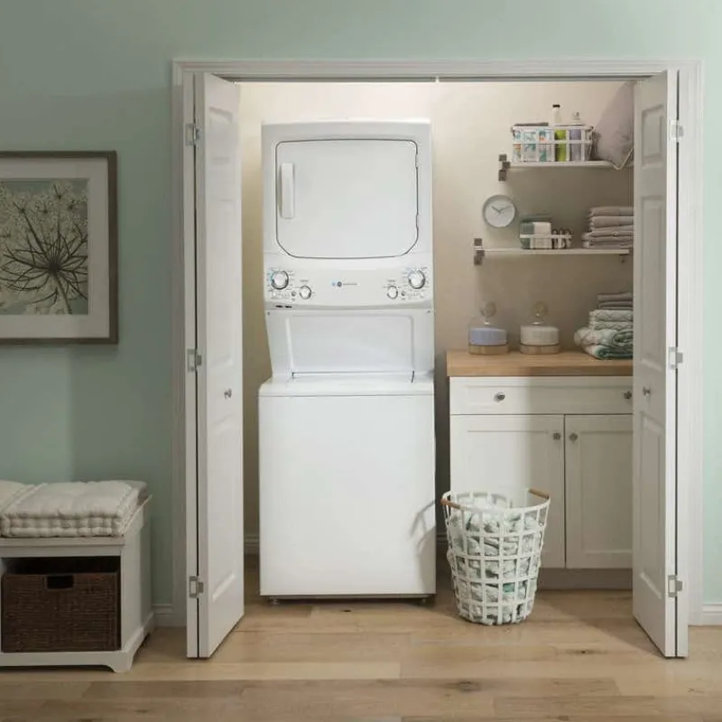 GE Appliances GE Spacemaker washer dryer, , 27'', 800 RPM - GUD27EEMNWW